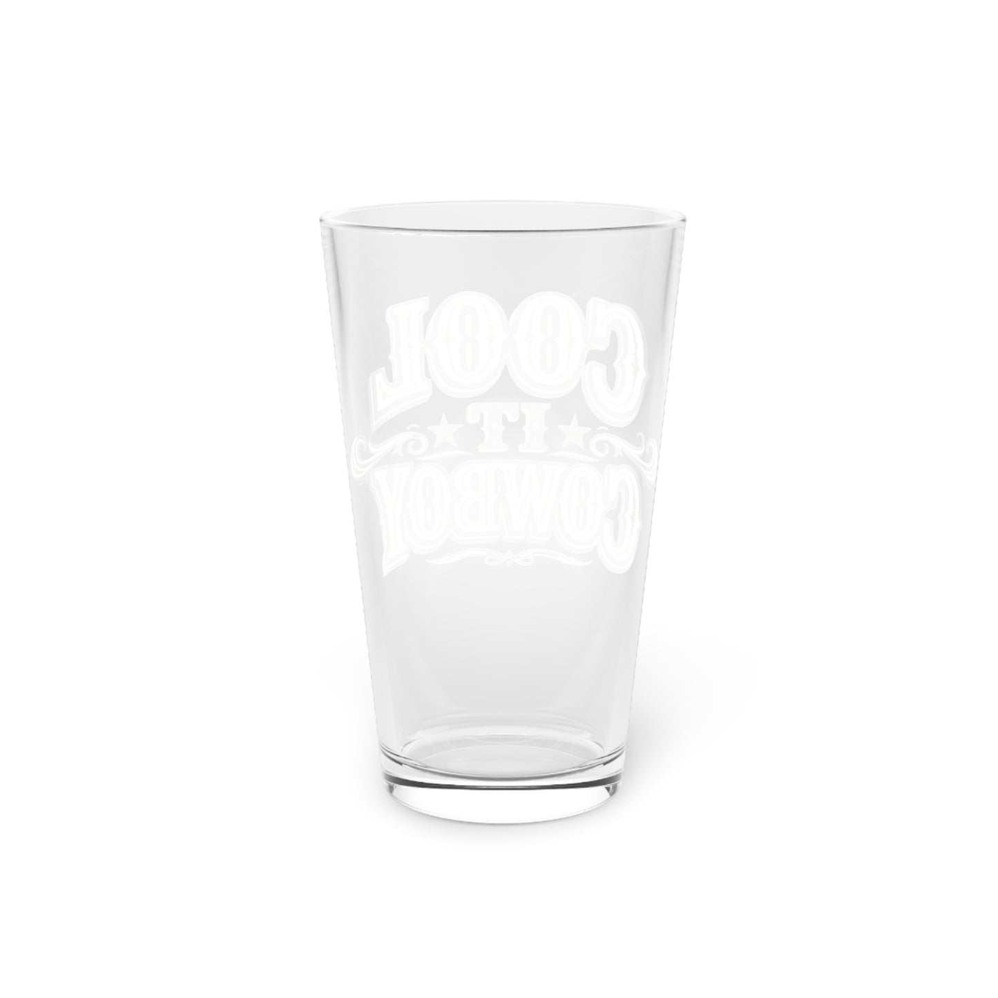 Cool It Cowboy 16oz Pint Glass — Western Cowboy Beer Glass