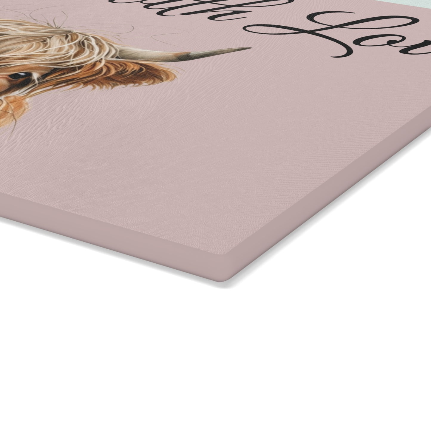 Highland Cow Personalized Glass Cutting Board | Kitchen Decor