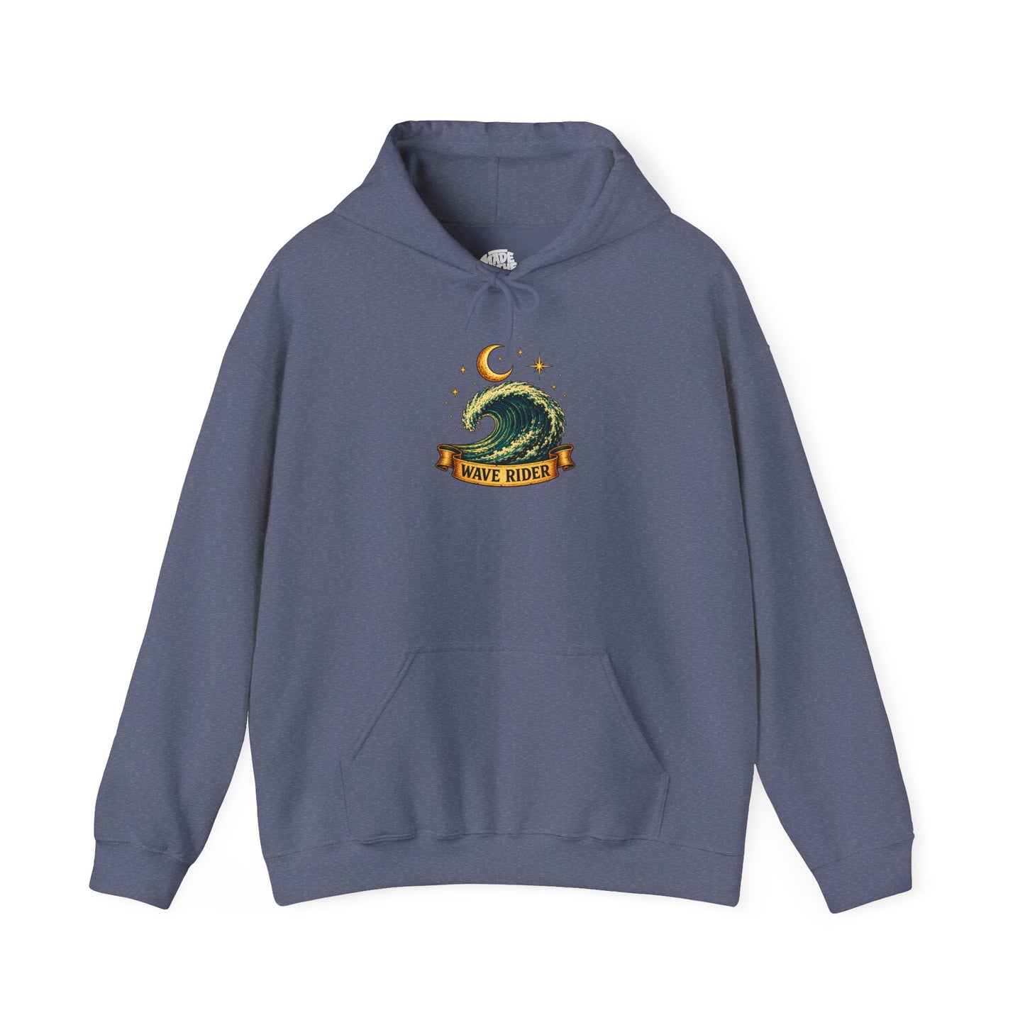 Tarot Surf Hoodie — The Wave Rider Skeleton Surfing Fish, Celestial Ocean Pullover