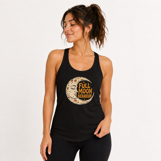 Full Moon Behavior racerback tank