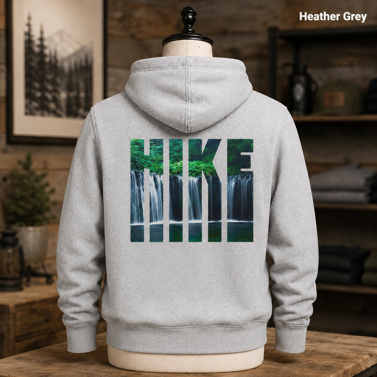 Waterfall Hike Hoodie — Nature Lover Forest Graphic Hoodie