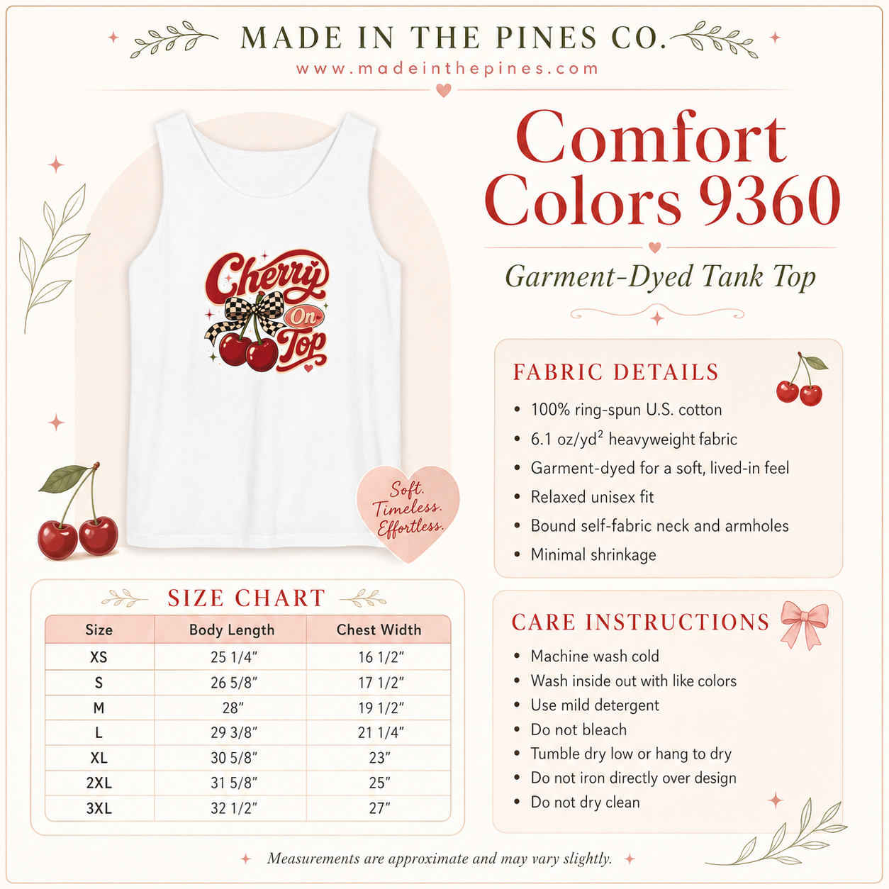 Retro Cherries Graphic Cherry On Top Tank Top | Vintage Script