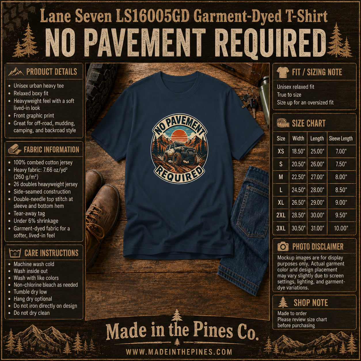 No Pavement Required Tee — Outdoor Off-Road Adventure T-Shirt