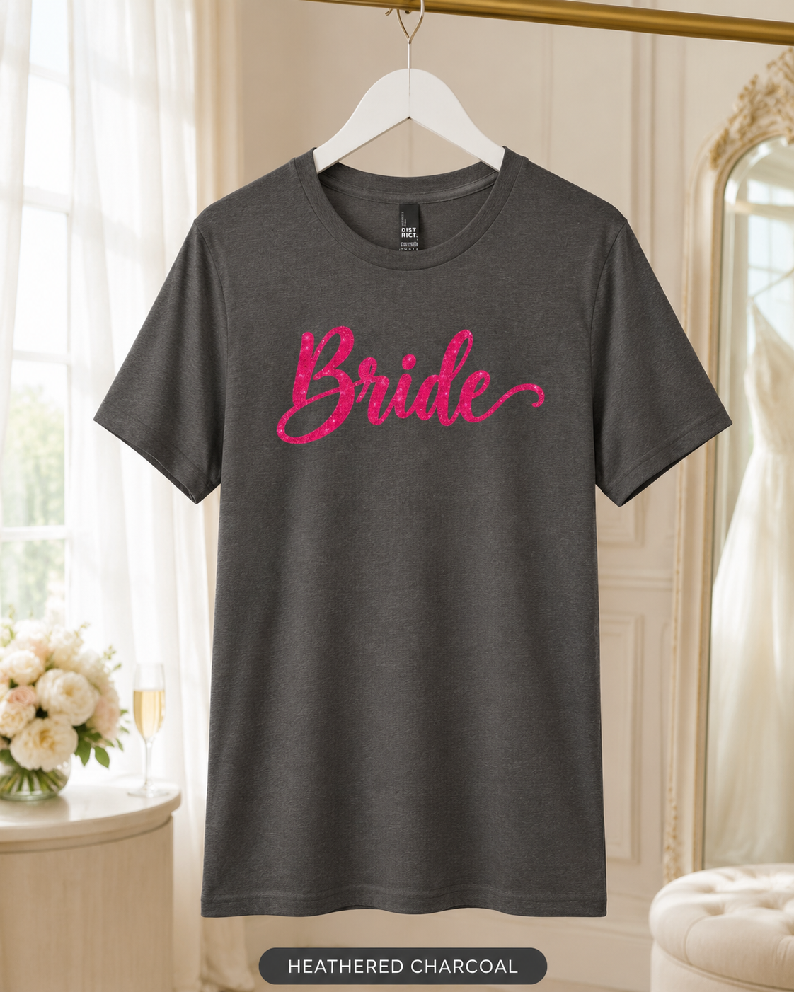 Bride Script Tee — Hot Pink Bridal Party Shirt