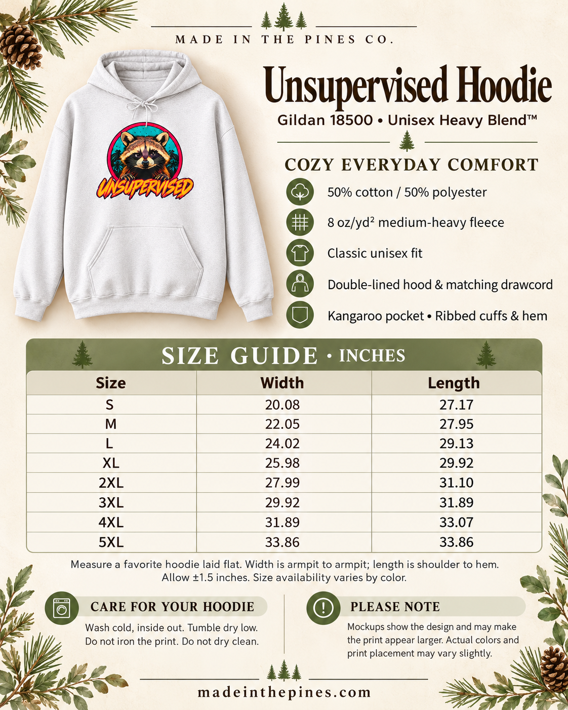 Unsupervised Raccoon Hoodie | Retro Neon Graphic Hooded Sweatshirt