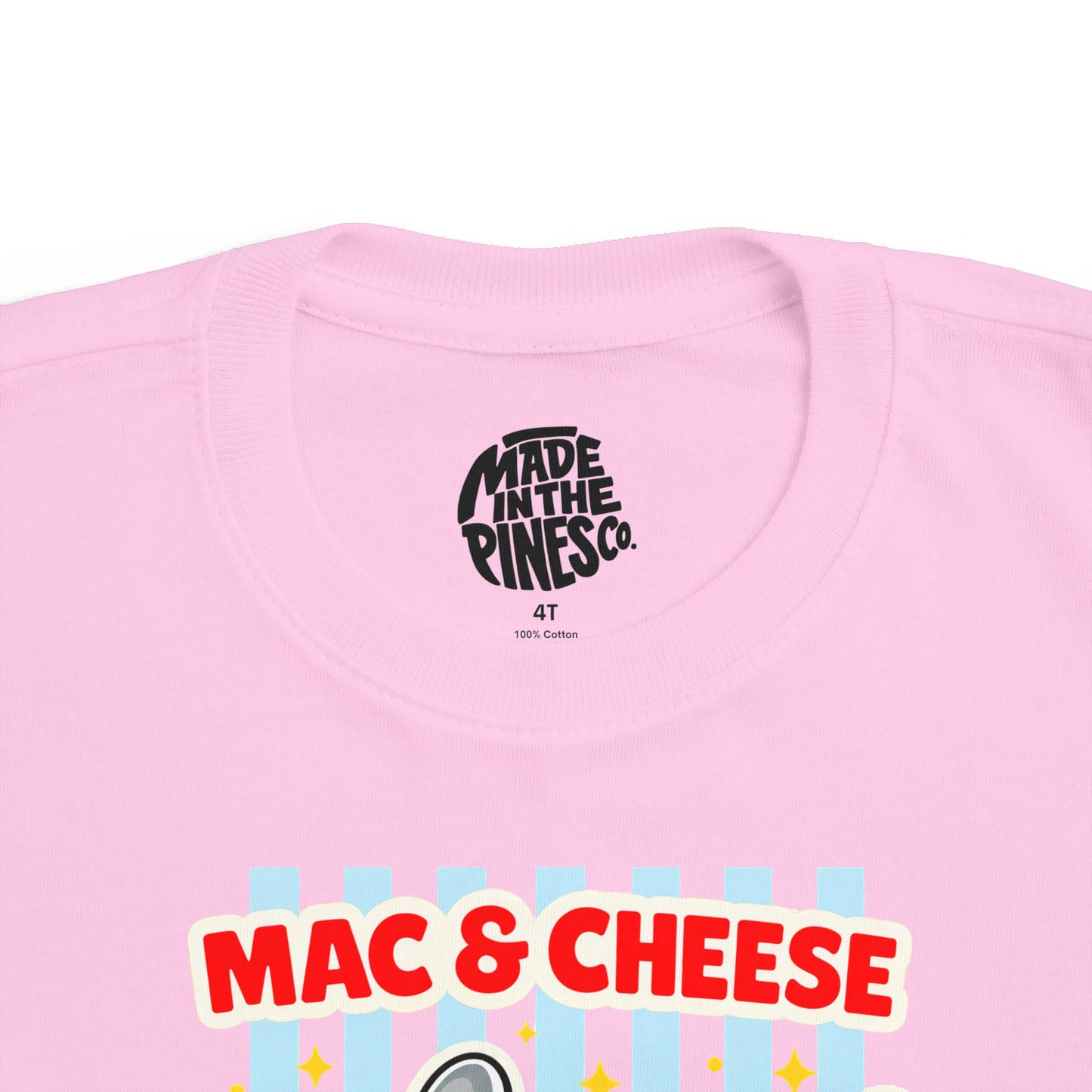 Mac & Cheese Club Toddler Tee — Cute Kids Food Graphic Shirt