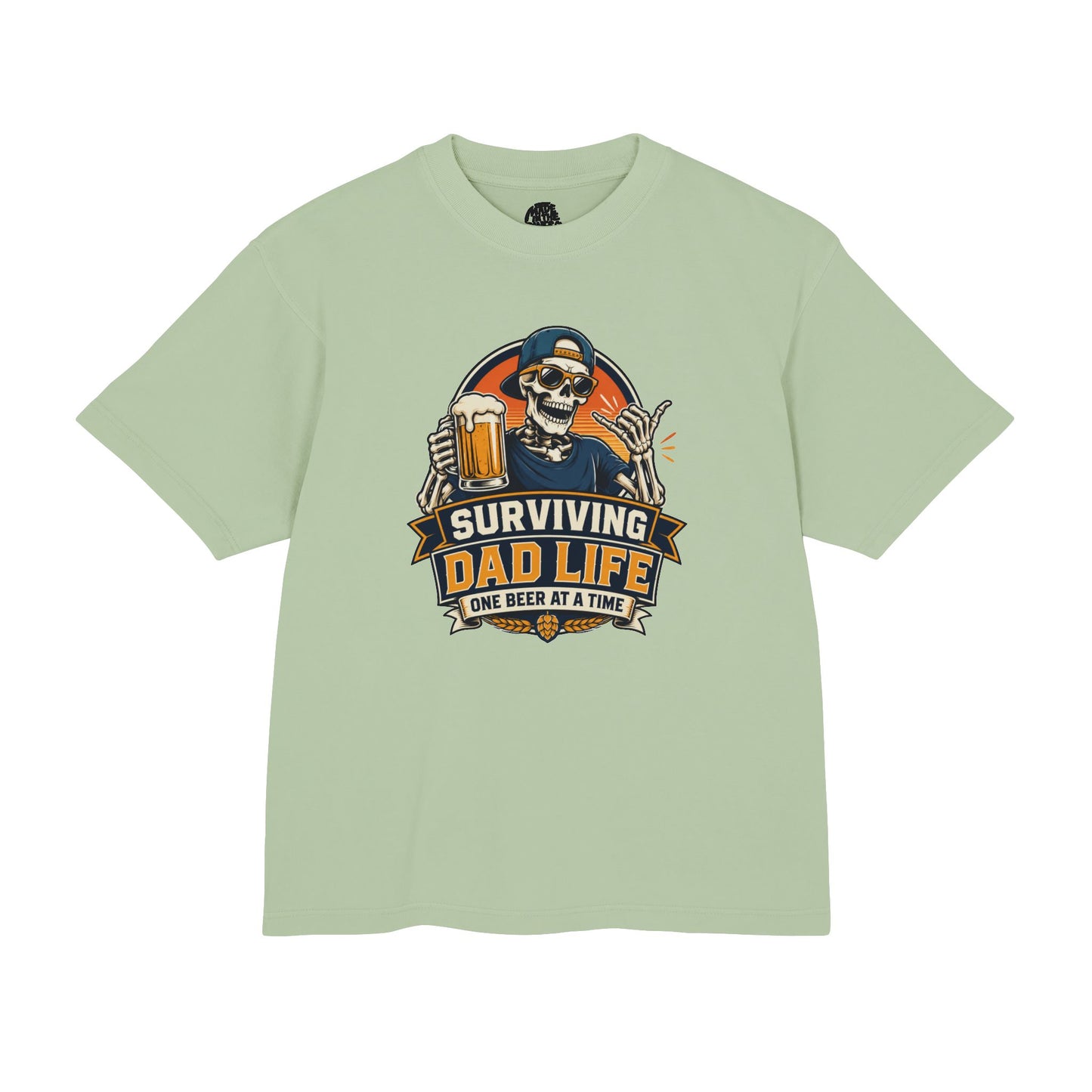 Surviving Dad Life Beer Skeleton Tee | Dad Camping BBQ Father's Day