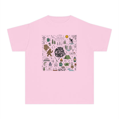 Pacific Northwest Pines Doodle Youth Tee
