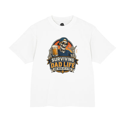 Surviving Dad Life Beer Skeleton Tee | Dad Camping BBQ Father's Day