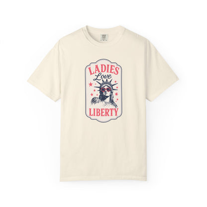 Ladies Love Liberty Statue of Liberty Tee — Fourth of July Independence Day