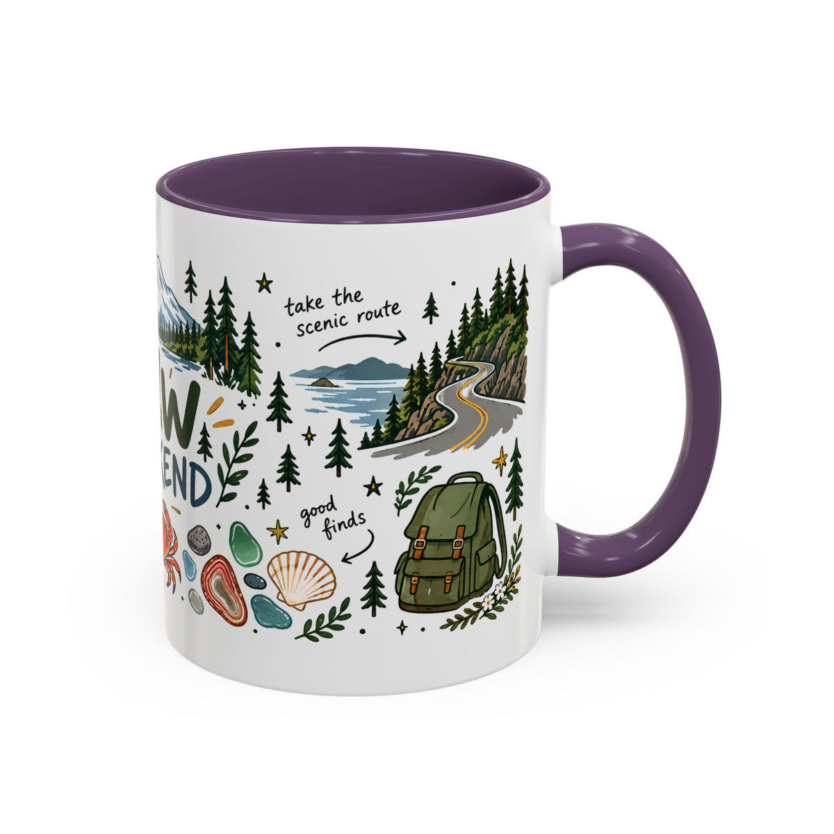 PNW Weekend Accent Coffee Mug — Pacific Northwest Adventure Travel Design (11/15 oz)