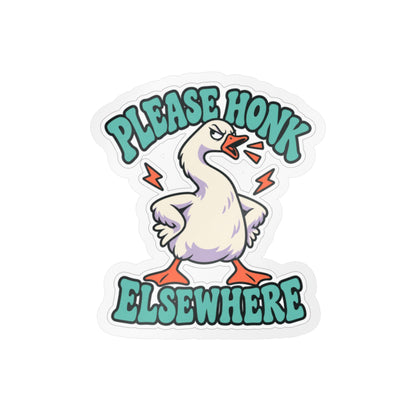 Please Honk Elsewhere Goose Vinyl Sticker - Kiss-Cut Decal