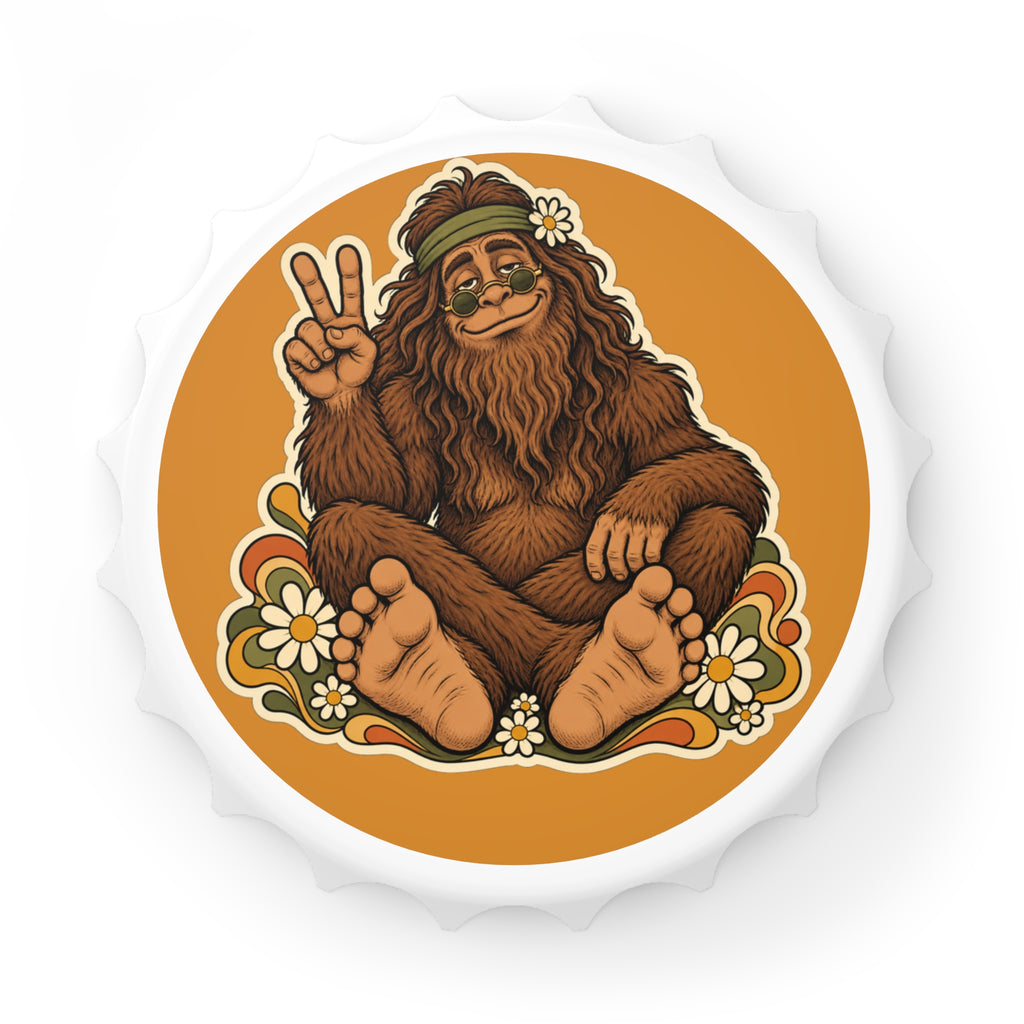 Peace Sign Bigfoot Bottle Opener