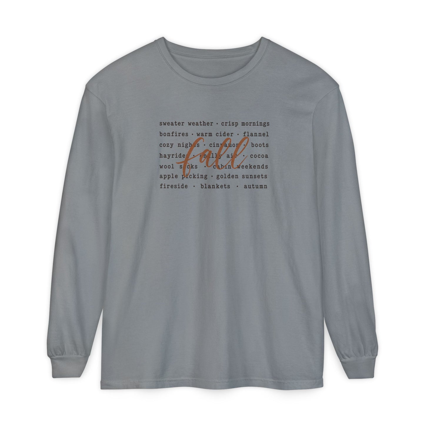 Fall Words Long Sleeve Tee