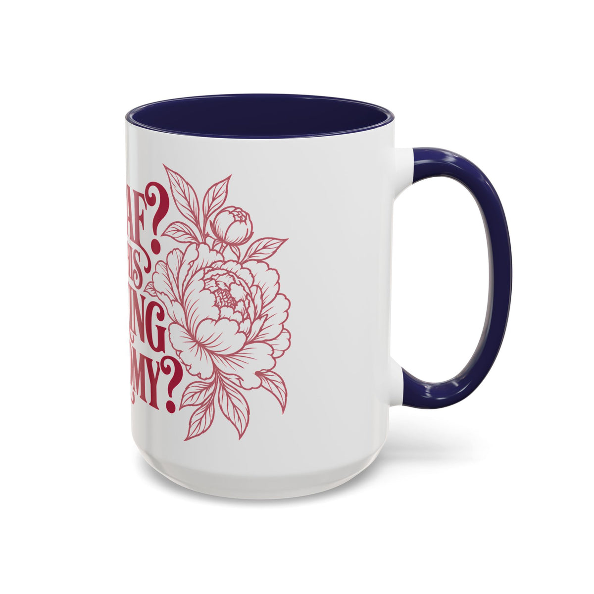 Funny Coffee Mug — “Decaf? In This Fucking Economy?” Accent Ceramic Mug (11/15oz)
