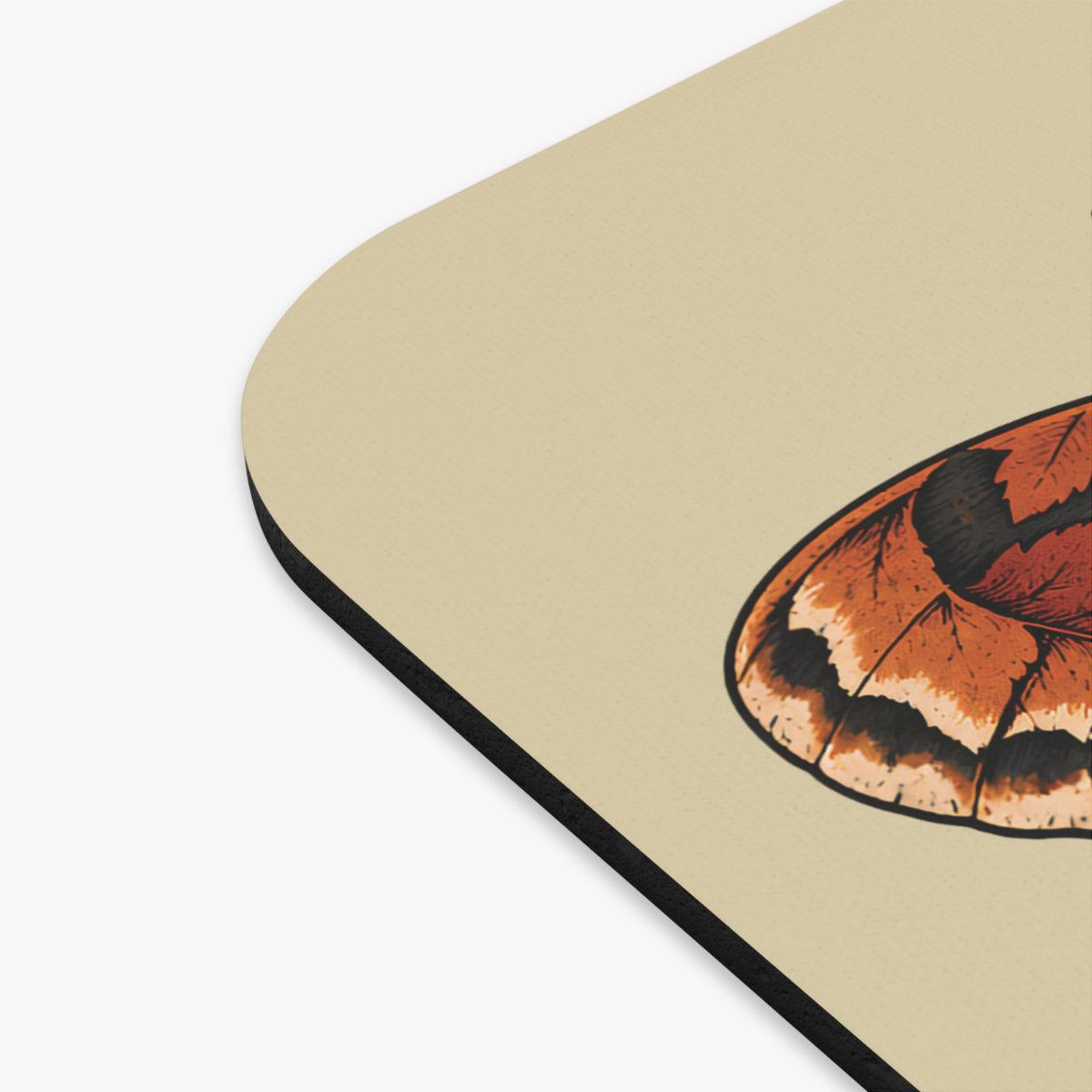 Autumn Moth & Mushroom Mouse Pad — Vintage Botanical Desk Mat