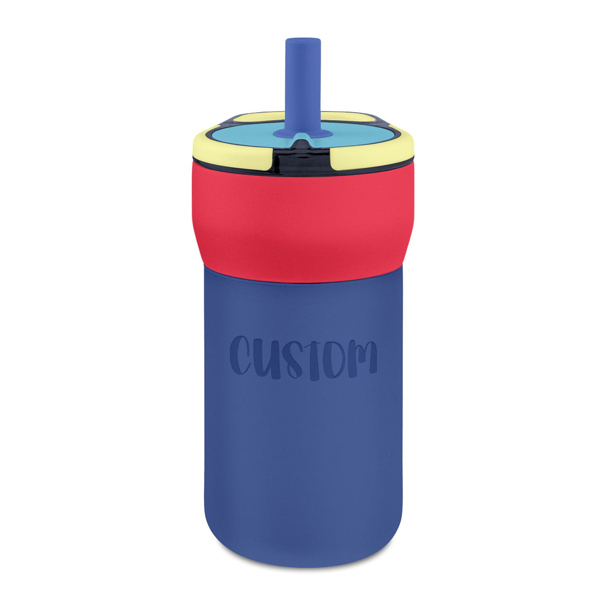 Kids Leakproof Straw Tumbler — 12oz Engraved Personalized Water Bottle