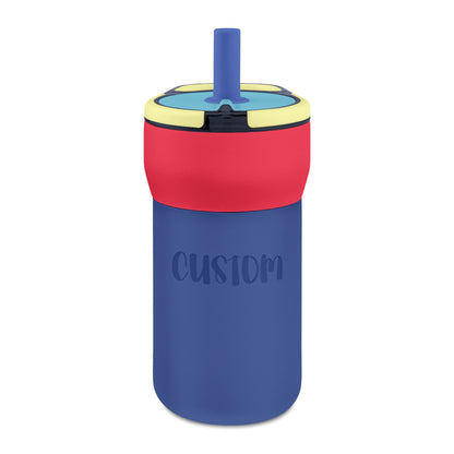 Kids Leakproof Straw Tumbler — 12oz Engraved Personalized Water Bottle