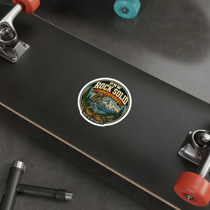 PNW Rock Solid Adventures Hiking Skeleton Sticker | Mountain Badge Die-Cut
