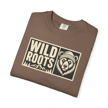 Wild Roots Bear Logo T-Shirt | Mountain Nature Outdoors, Comfort Colors