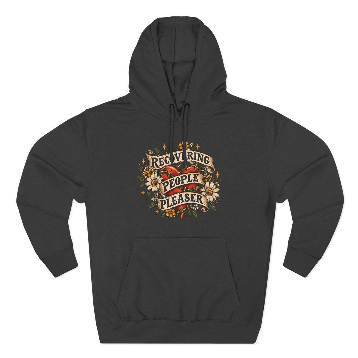 Recovering People Pleaser Hoodie — Vintage Floral Self-Care Pullover