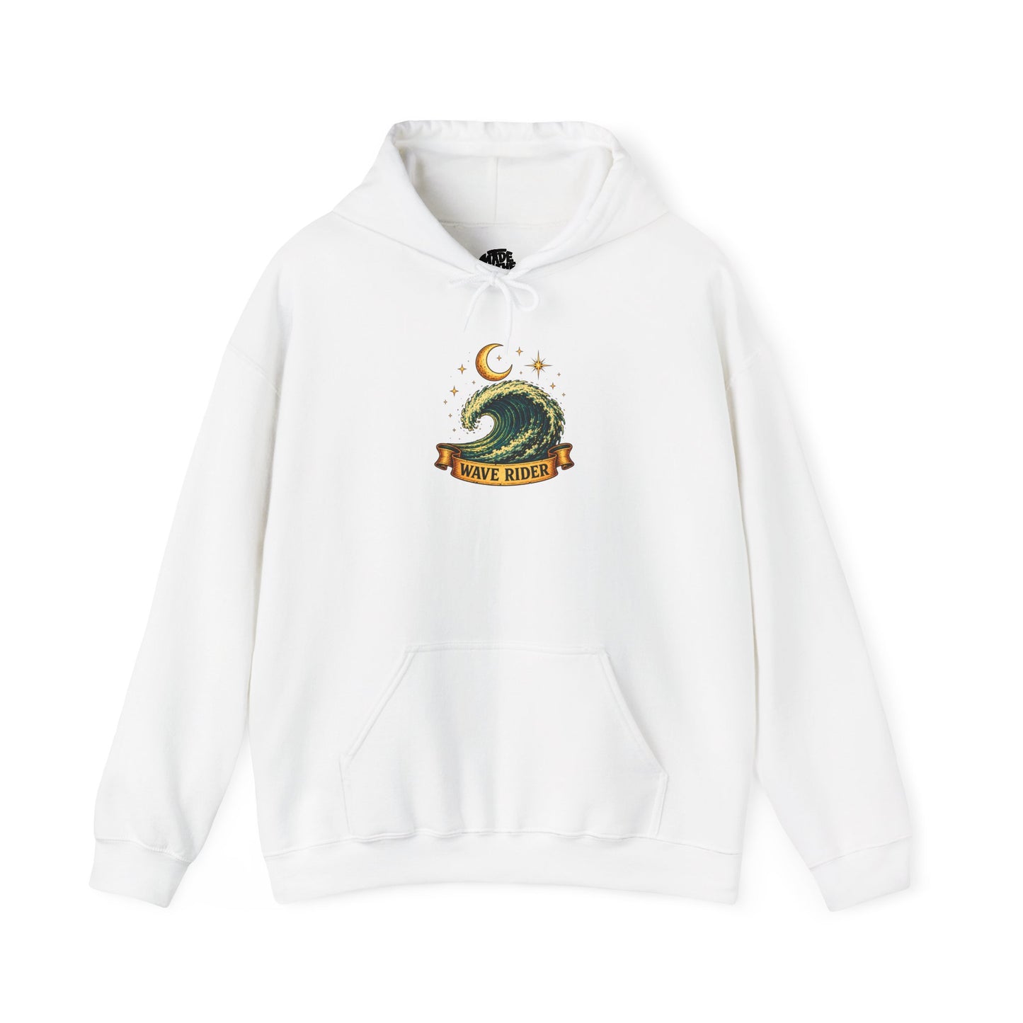 Tarot Surf Hoodie — The Wave Rider Skeleton Surfing Fish, Celestial Ocean Pullover