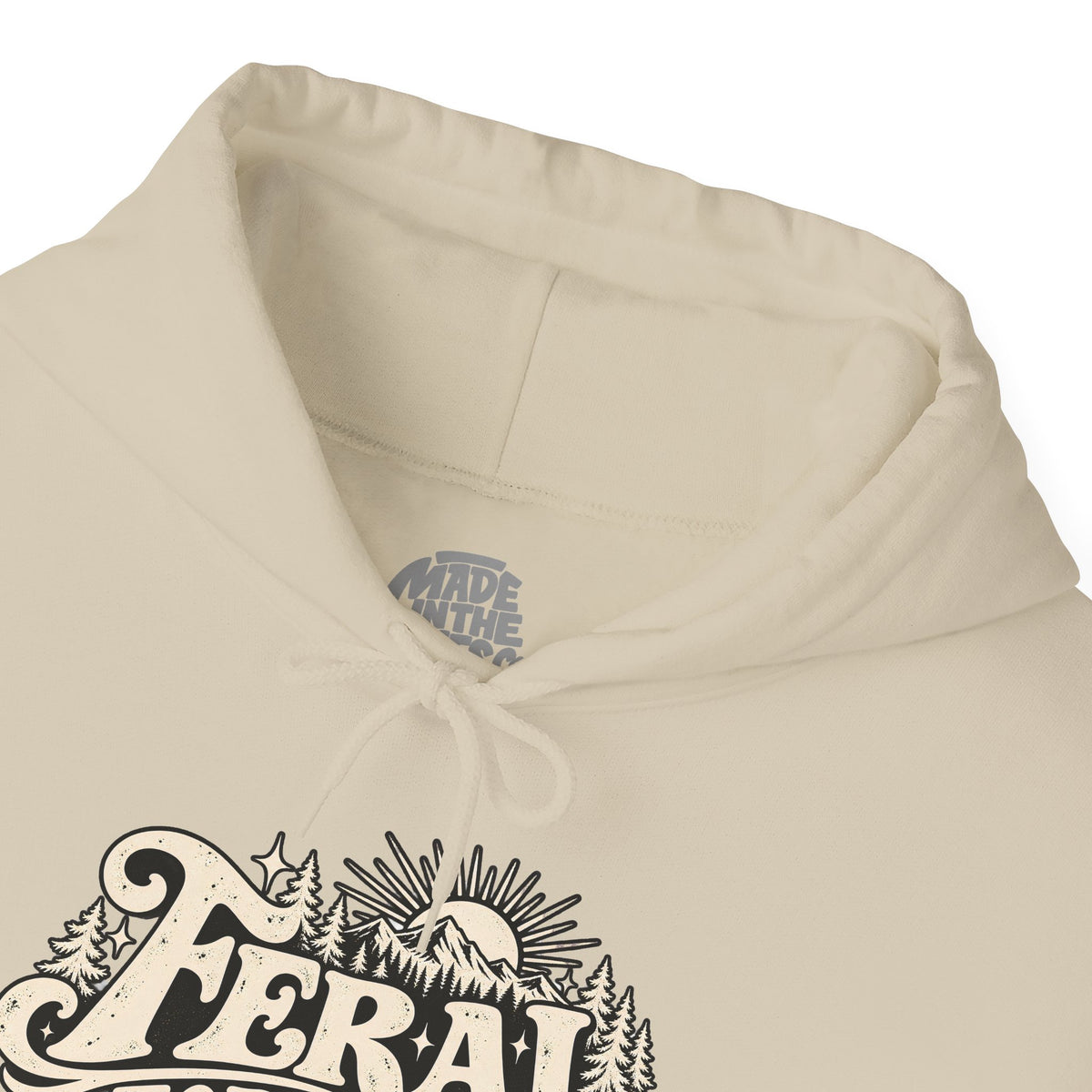 Feral Forecast hoodie | Retro sun illustration, nature-inspired design