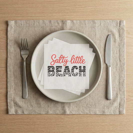 Salty Little Beach Napkins Napkins | Coastal Party Cocktail Napkins