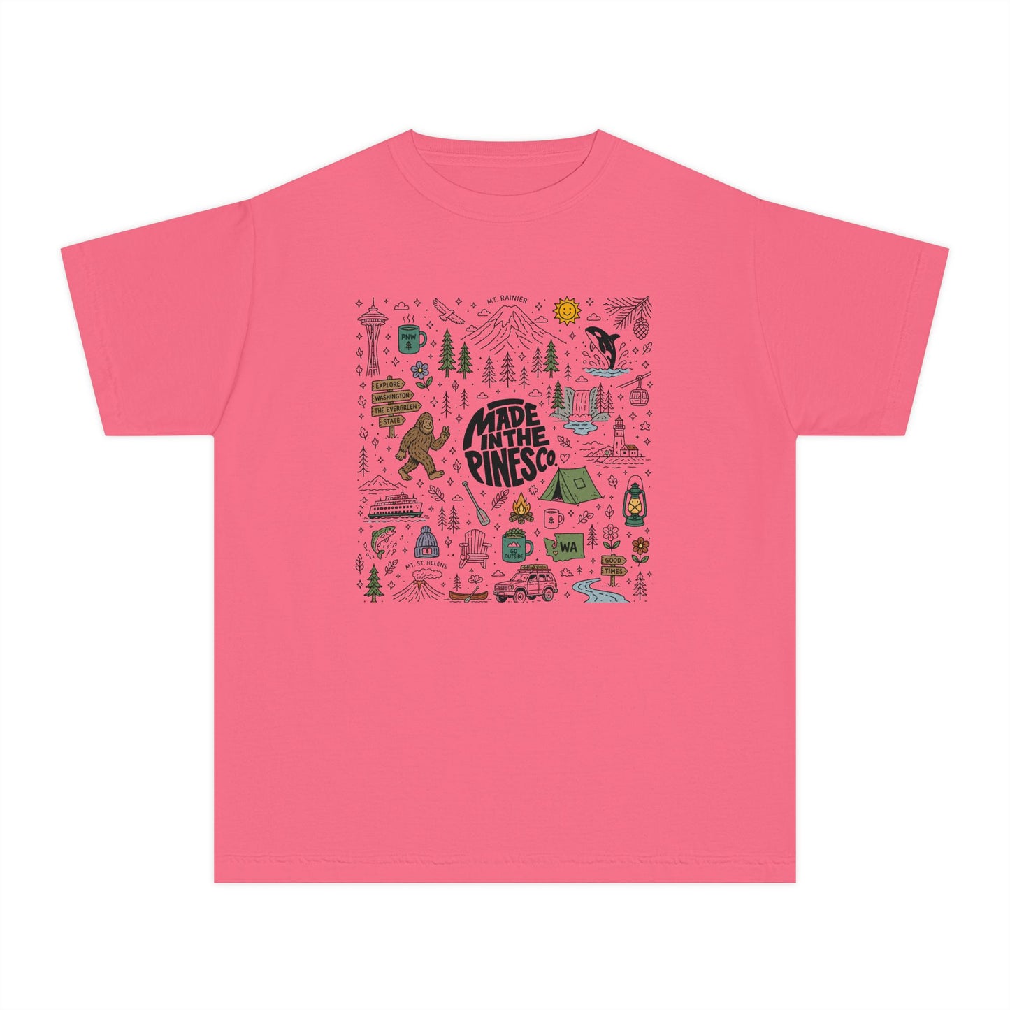 Pacific Northwest Pines Doodle Youth Tee