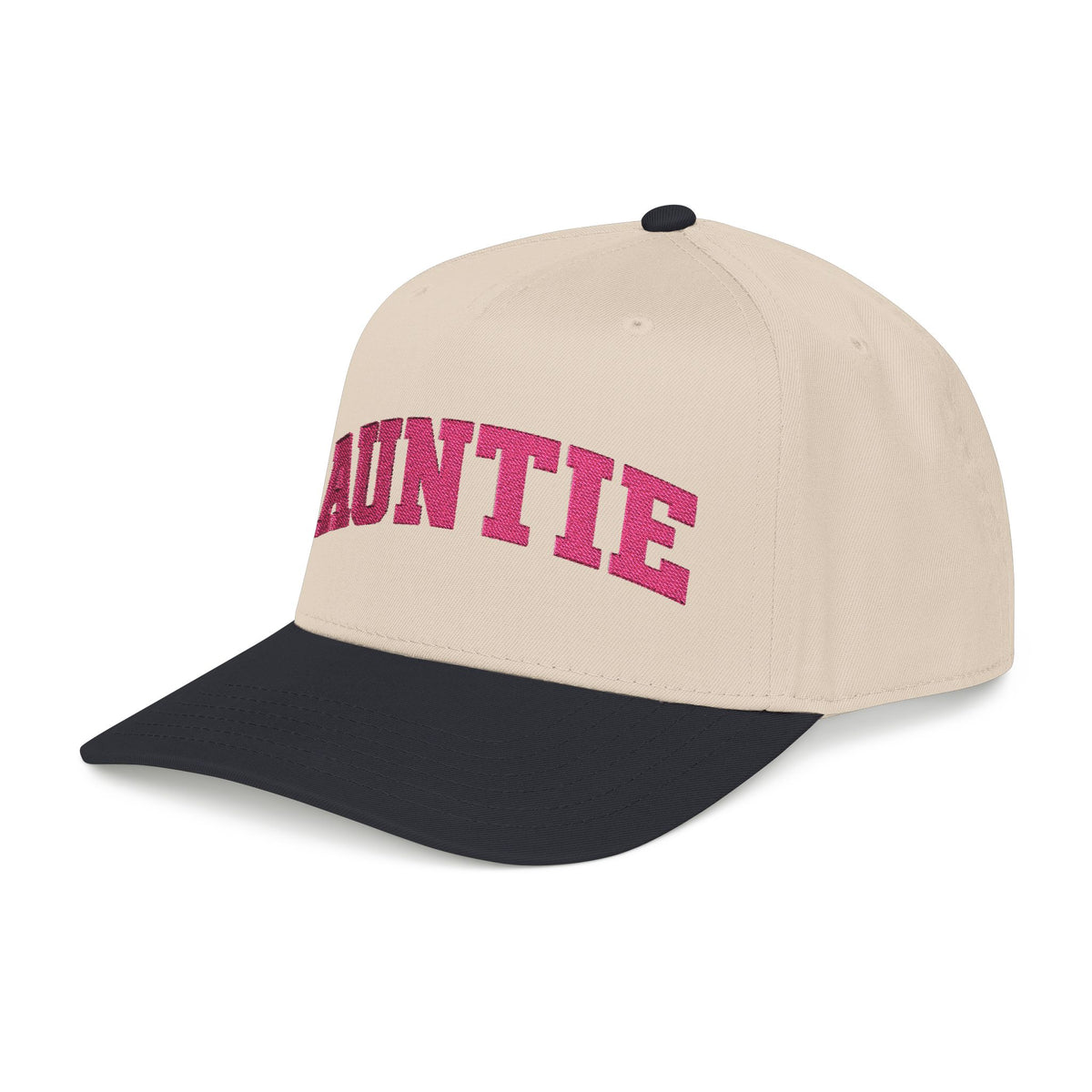 Auntie Baseball Cap — Pink Text Mid-Profile Hat
