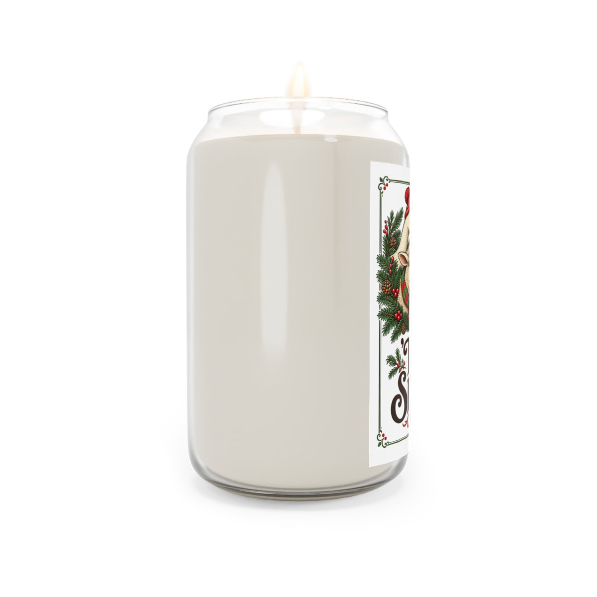 Tis The Season Scented Soy Candle — 13.75oz Holiday Farm Animal Christmas Candle