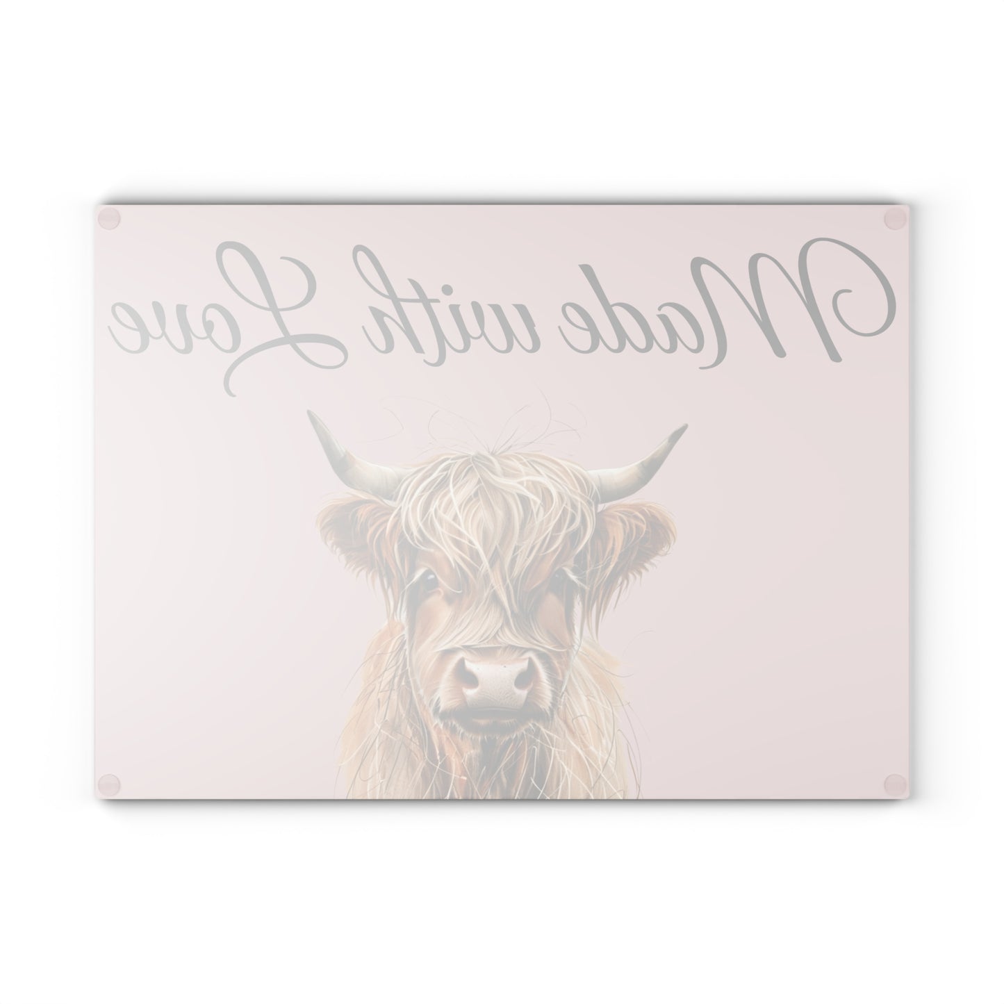 Highland Cow Personalized Glass Cutting Board | Kitchen Decor