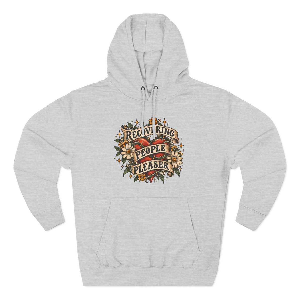 Recovering People Pleaser Hoodie — Vintage Floral Self-Care Pullover