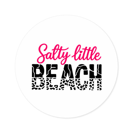 Salty Little Beach Round Sticker | Indoor Outdoor