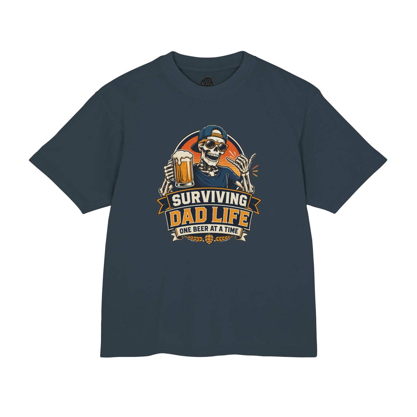 Surviving Dad Life Beer Skeleton Tee | Dad Camping BBQ Father's Day