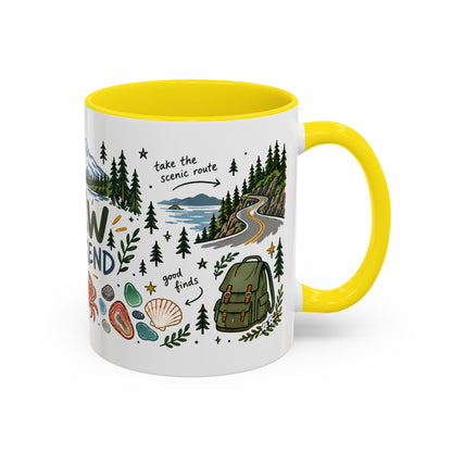 PNW Weekend Accent Coffee Mug — Pacific Northwest Adventure Travel Design (11/15 oz)