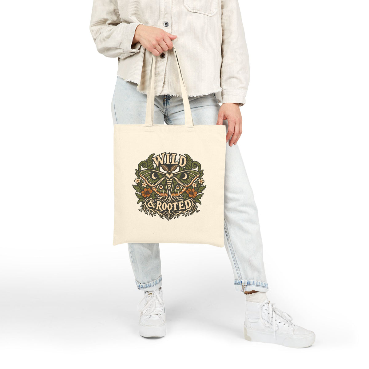 Tote Bag — Wild & Rooted Moth Illustration Canvas Tote