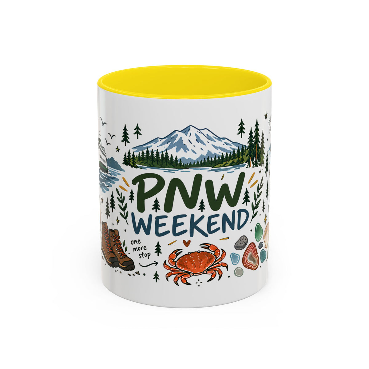 PNW Weekend Accent Coffee Mug — Pacific Northwest Adventure Travel Design (11/15 oz)