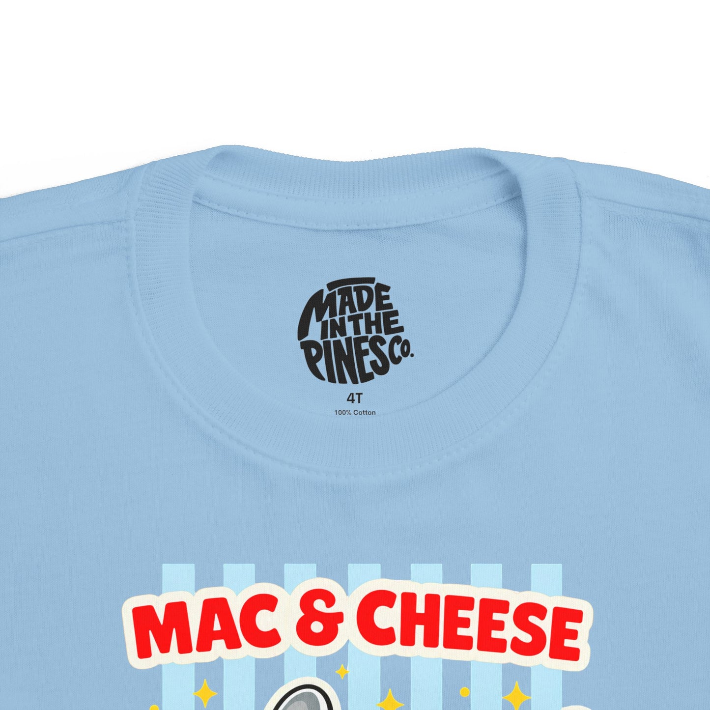 Mac & Cheese Club Toddler Tee — Cute Kids Food Graphic Shirt