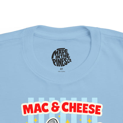 Mac & Cheese Club Toddler Tee — Cute Kids Food Graphic Shirt