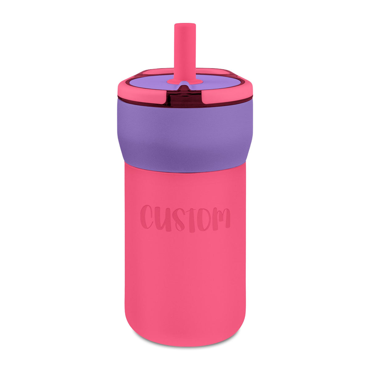 Kids Leakproof Straw Tumbler — 12oz Engraved Personalized Water Bottle