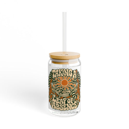 16oz Sipper Glass – 'Taking a Leaf of Absence' Retro Nature Design
