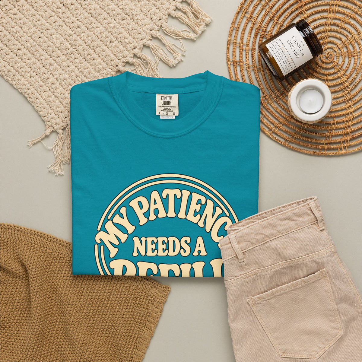 T-Shirt — “My Patience Needs a Refill” Retro Graphic Tee