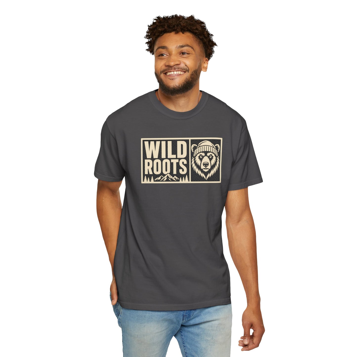 Wild Roots Bear Logo T-Shirt | Mountain Nature Outdoors, Comfort Colors