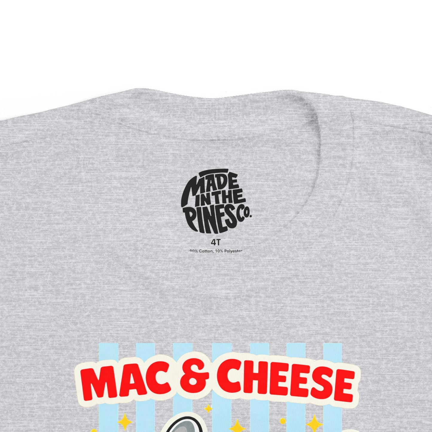 Mac & Cheese Club Toddler Tee — Cute Kids Food Graphic Shirt