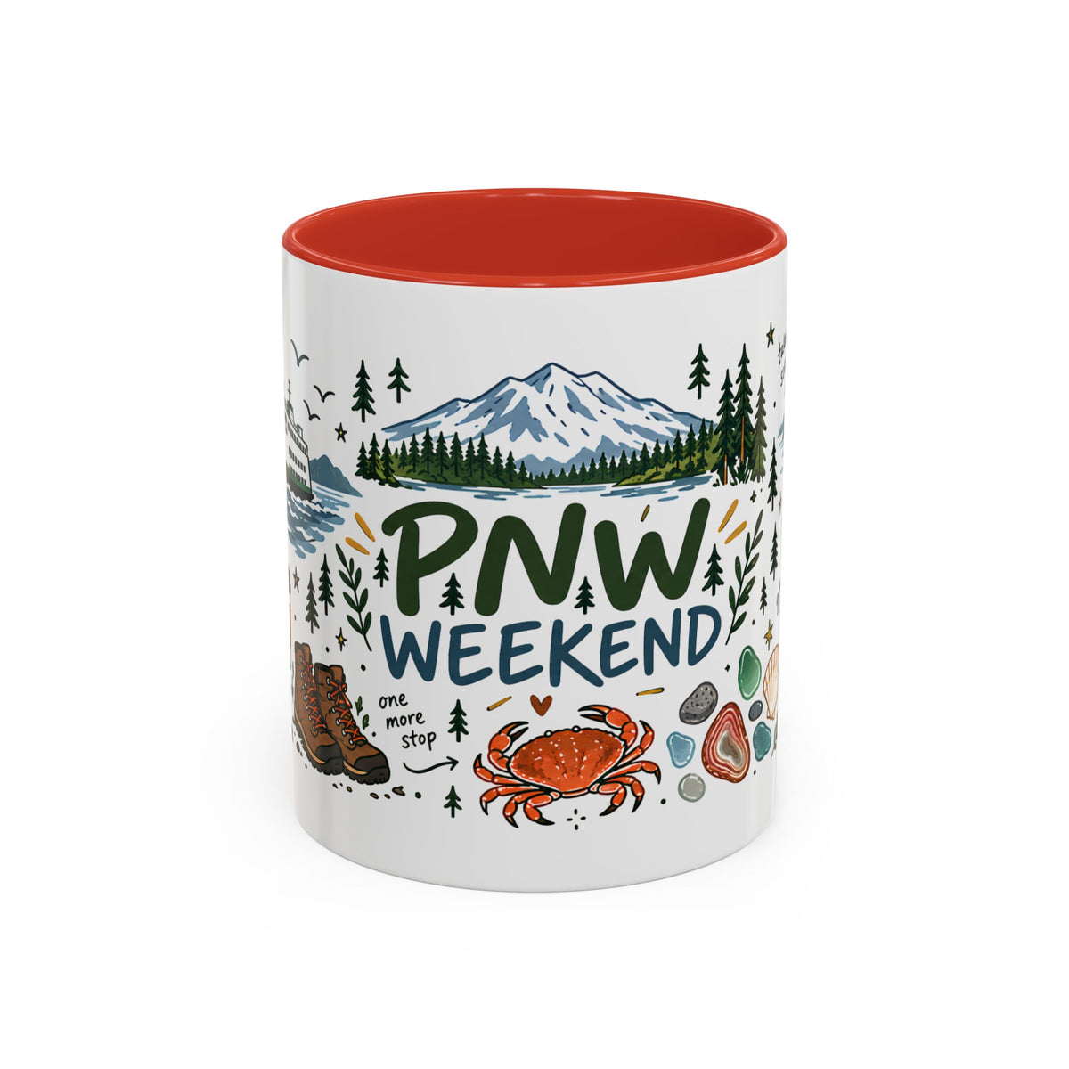PNW Weekend Accent Coffee Mug — Pacific Northwest Adventure Travel Design (11/15 oz)