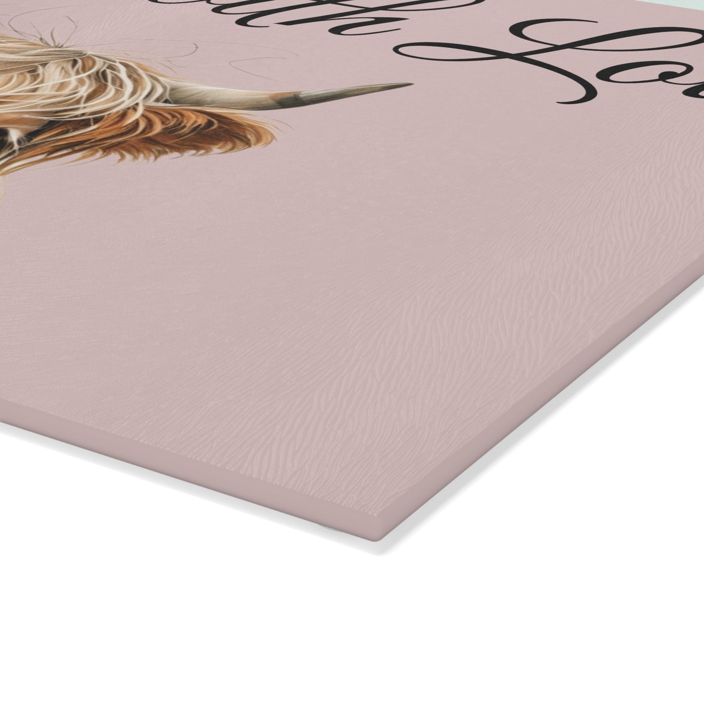 Highland Cow Personalized Glass Cutting Board | Kitchen Decor