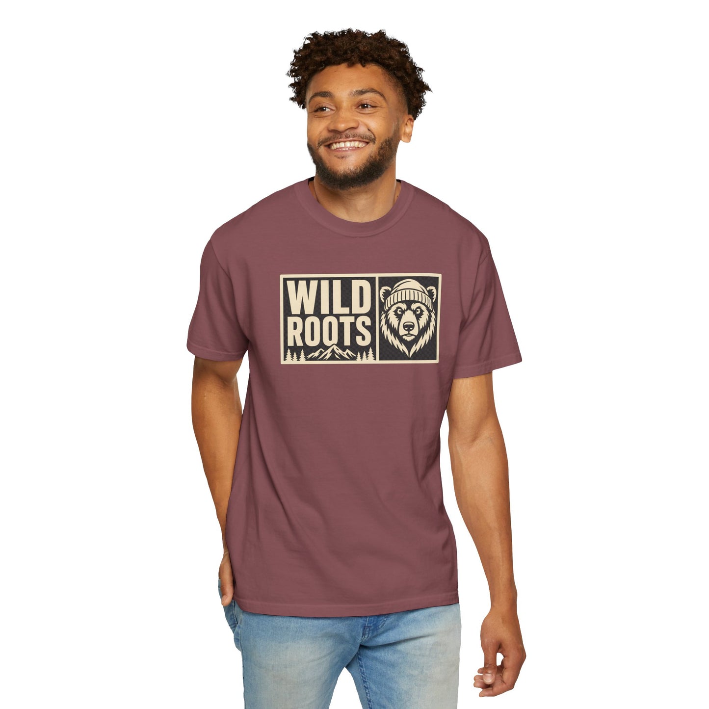 Wild Roots Bear Logo T-Shirt | Mountain Nature Outdoors, Comfort Colors