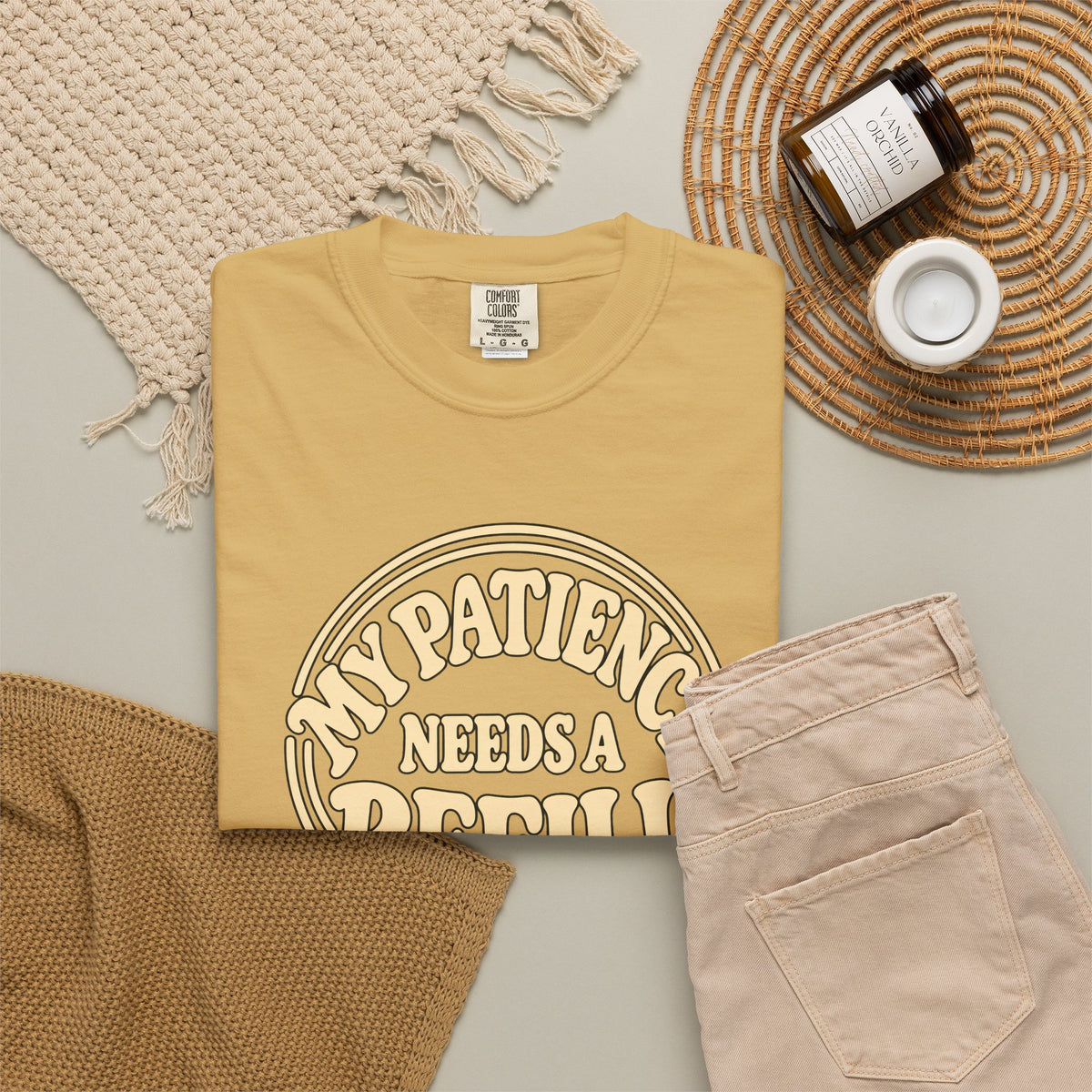 T-Shirt — “My Patience Needs a Refill” Retro Graphic Tee