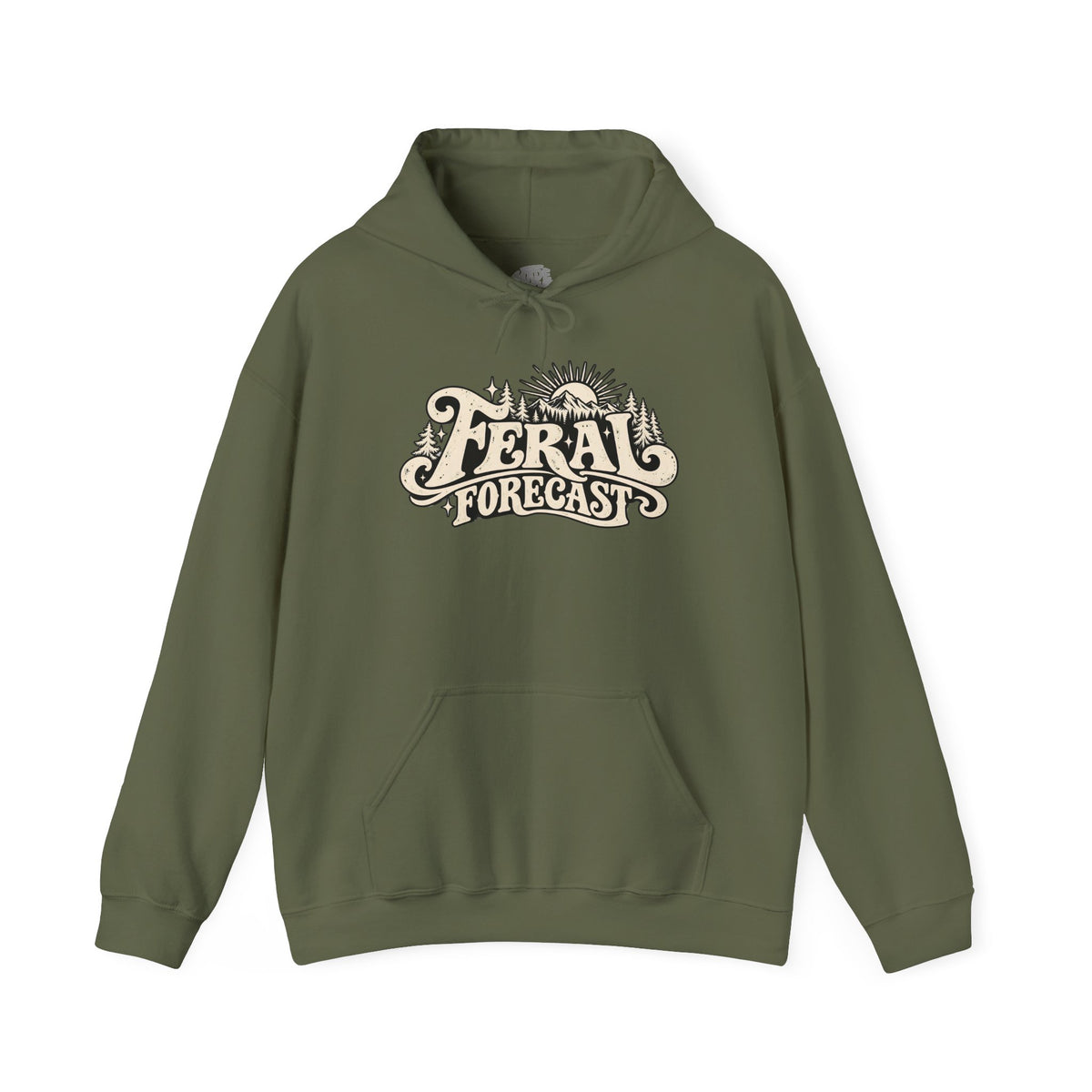 Feral Forecast hoodie | Retro sun illustration, nature-inspired design